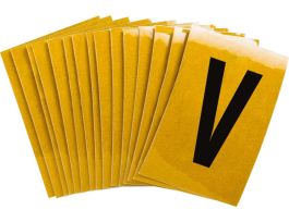 BradyLite 1 in Reflective Numbers Black on Yellow, V 25/PK