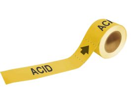 ACID Pipe Marker, 1" H x 8" W, Roll of 25 Each, Fits Pipes 1.5" Dia. Thru 2" Dia.