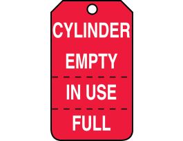 Safety Tags, 5 3/4" x 3 1/4", CYLINDER EMPTY / IN USE / FULL, PF-CARDSTOCK, 25/PK