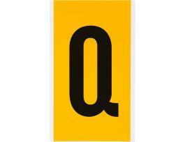 Outdoor Vinyl 6 in Black on Yellow Letters Q Card