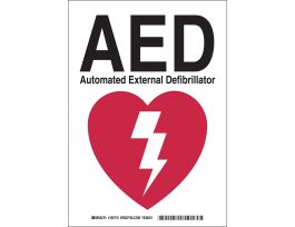 AED Automated External Defibrillator Sign, 10" H x 7" W x 0.06" D, Polystyrene
