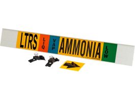 LTRS VAP AMMONIA LOW Pipe Marker, 4" H x 24" W, Fits Pipes 8" Dia. or Larger