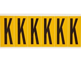 Outdoor Vinyl 3 in Black on Yellow Letters K Card of 6 Labels