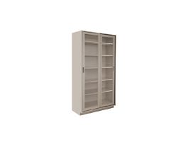 Floor Cabinet with Glass Sliding Doors, 36x84x22; Silver Gray