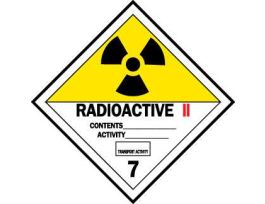 Hazardous Material Shipping Labels, 4" H x 4" W x 0.004" D, Black/Red/Yellow on White