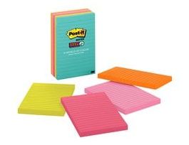 Post-it® Super Sticky Notes 660-5SSMIA, 4 in x 6 in (101 mm x 152 mm), Supernova Neons Collection