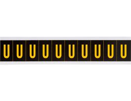 Outdoor Vinyl 2 in Yellow on Black Letters U Card of 10 Labels