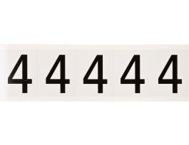 Vinyl 1.938 in Numbers and Letters Black on White 4 Card of 5 Labels