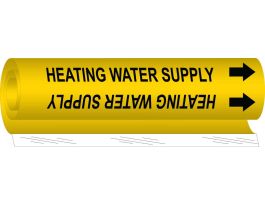 Heating Water Supply Pipe Marker, 9" H x 8" W, Fits Pipes 1.5" Dia. Thru 2.375" Dia.