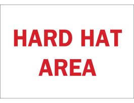 Hard Hat Area Sign, 7" H x 10" W x 0.06" D, Polystyrene