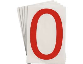 ToughStripe® Floor Marking Polyester 8 in Label Number 0 Red 20/PK