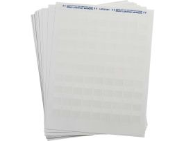 LaserTab Self-Lam Polyester Lbls 1 in H x 0.75 in W White, Clear 13/PK