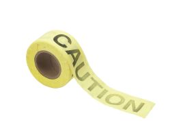 Re-Pulpable Caution Barricade Tape, Biodegradable Cotton, Black on Yellow, 3" x 150'