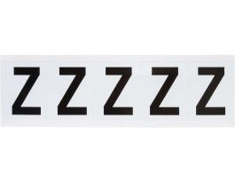 Vinyl 1.938 in Numbers and Letters Black on White Z Card of 5 Labels