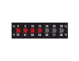Reversible 7-Point Horizontal Temperature Label Black/Red, -22-32F/-30-0C; 10/Pk