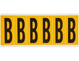 Outdoor Vinyl 3 in Black on Yellow Letters B Card of 6 Labels