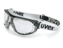 Uvex Carbonvision™ Black & Gray Frame, Clear Lens, Dura-streme HC/AF Coating, Fabric Headband