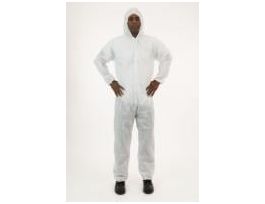 COVERALL WHITE SMS HOOD25EA