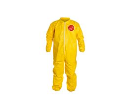 Tychem® 2000 Coverall, Collar, Elastic Wrists and Ankles, Serged Seams, 12/CS, Yellow