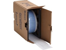 PermaSleeve Heat Shrink Wire and Cable Labels 3/32" Dia for 3" Core Printers - 1.5" White Single-Sided