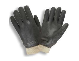 BLACK DOUBLE DIPPED, SANDPAPER GRIP, INTERLOCK LINED, KNIT WRIST