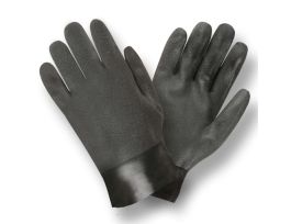 BLACK DOUBLE DIPPED, SANDPAPER GRIP, INTERLOCK LINED, 10-INCH