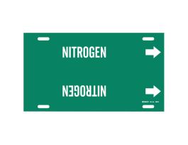 NITROGEN Pipe Marker, 8" H x 16" W, Fits Pipes 6" Dia. Thru 7.875" Dia.