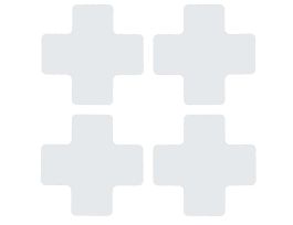 ToughStripe® Floor Marking Tape Cross-Shaped Center Marks -  Polyester, Solid Color, White, 2" x 5"