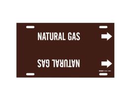 Snap-On Pipe Marker: NATURAL GAS, 24" W, Fits Pipes 8" Dia. Thru 9.875" Dia.