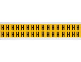 Outdoor Vinyl 0.625 in Black on Yellow Letters H Card of 32 Labels