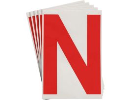 ToughStripe® Floor Marking Polyester 8 in Label Letter N Red 20/PK