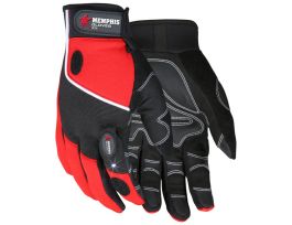 GLOVES MEMPHIS 2 LED RED BLK WHT SMALL