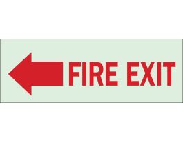Fire Exit Sign, 5" H x 14" W x 0.063" D