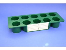 TRAY PP HOLDS10 15-60ML VIALS