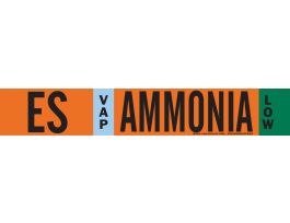 ES VAP AMMONIA LOW Pipe Marker, 2.25" H x 14" W, Fits Pipes 2.5" Dia. Thru 7.875" Dia.
