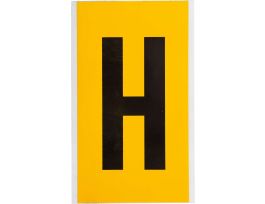 Outdoor Vinyl 6 in Black on Yellow Letters H Card