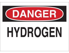 DANGER Hydrogen Sign, 7" H x 10" W x 0.035" D, Aluminum