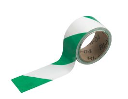 Marking Tape Roll - High Performance  Vinyl, Diagonal Stripes, Green on White, 2" x 54'