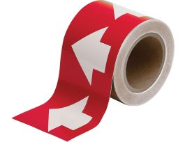 Pipe Marking Tape, 3" W x 30 yd L x 0.006" D, White on Red