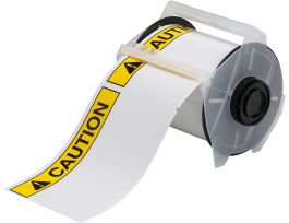 All Weather Permanent Adhesive Vinyl Labels ANSI CAUTION Header for GlobalMark Printer - 4" x 6.25"