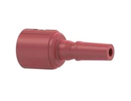 Threaded Luer Adapter, Red/Black PEEK, 0.040" Bore, Male Slip Luer x Female 1/4-28 Flat Bottom; 1/EA