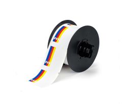 All Weather Permanent Adhesive Vinyl Labels Pre-printed Right-To-Know Color Bar for B30 Printers - 2.25" x 2.25"