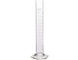 Graduated Cylinder, Glass, Hexagonal Base, 250 mL, 1/pk