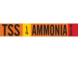 TSS LIQ AMMONIA HIGH Pipe Marker, 4" H x 24" W, Fits Pipes 8" Dia. or Larger
