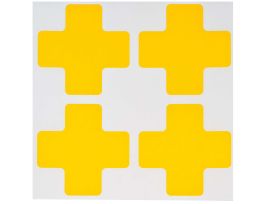 ToughStripe® Floor Marking Tape Cross-Shaped Center Marks -  Polyester, Solid Color, Yellow, 2" x 5"