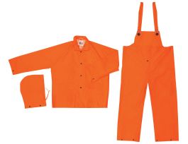 CLASSIC- .35MM- PVC/POLY- SUIT 3 PC FLUOR ORANGE