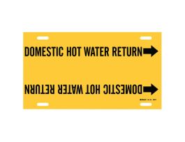 Domestic Hot Water Return Pipe Marker, 8" H x 16" W, Fits Pipes 6" Dia. Thru 7.875" Dia.