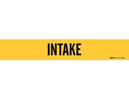 INTAKE Pipe Marker, 4" H x 20.5" W, Fits Pipes 8" Dia. or Larger