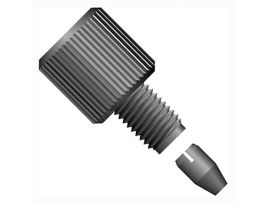 SealTight Fitting, Standard Knurl, Black PEEK, 1/16" OD Tubing, 10-32 Coned; 1/EA