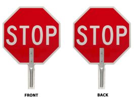 Traffic Control Paddle Stop Sign, 18" H x 18" W, Aluminum
